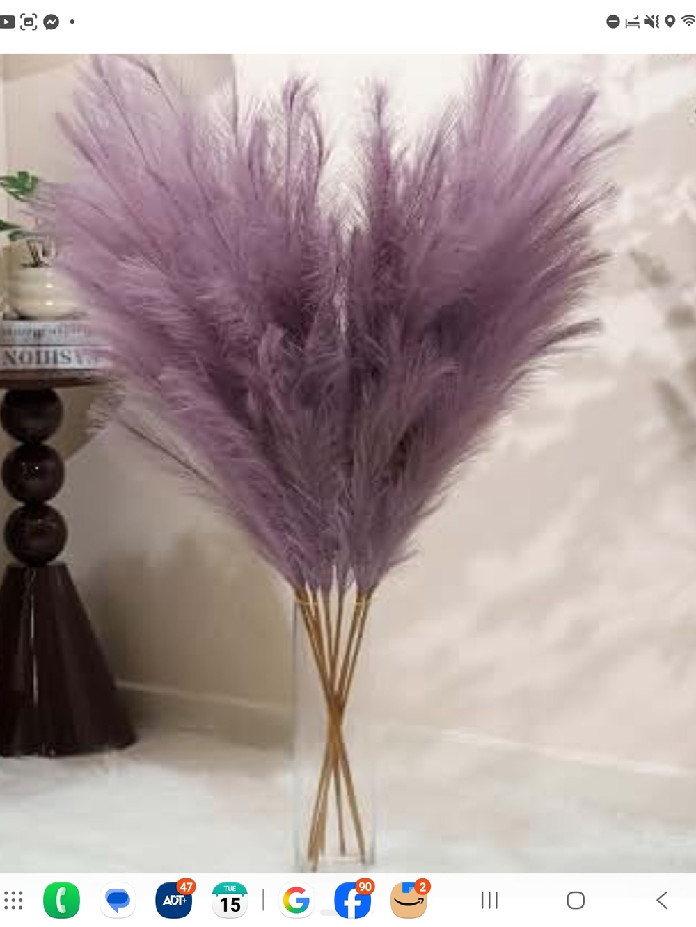 Decorative Lavender Pampas Grass Bundle - ONE DAMAGED..SEE PICS